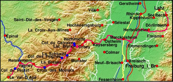 Karte: Lahr - Val d'Ajol