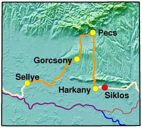 Karte_Harkány - Sellye